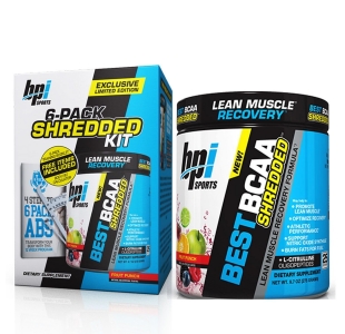 BPI Sports Best BCAA Shredded™ Powder - 300g PLUS FREE 6-Pack Abs Kit
