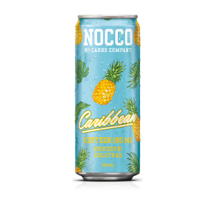 NEW NOCCO Caribbean Flavour BCAA Energy Drink +180mg Caffeine (Case of 12 / 24) - Noccos 330ml Cans