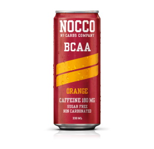 NOCCO Orange (Still) Flavour BCAA Energy Drink +180mg Caffeine (Case of 12 / 24) - Noccos 330ml Cans
