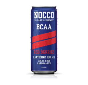 NOCCO Red Berries Flavour BCAA Energy Drink +180mg Caffeine (Case of 12 / 24) - Noccos 330ml Cans