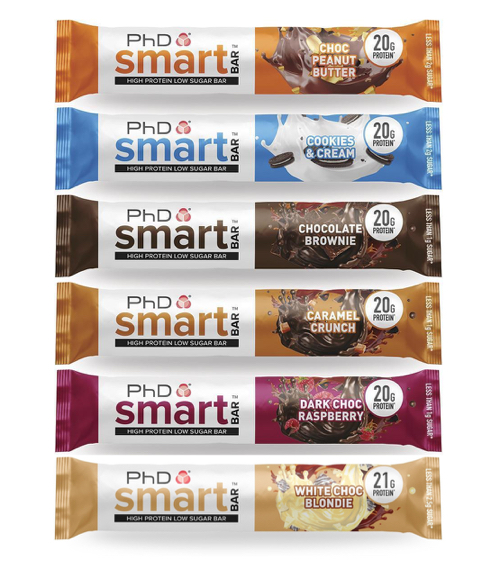 PhD Best Protein Smart Bar™ Mixed Flavour Variety box of 12 Well Fit Protein Shops